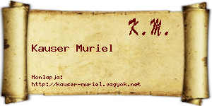 Kauser Muriel névjegykártya